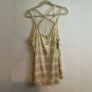 Lane Bryant Gold Polka Dot Tank Top size 26/28